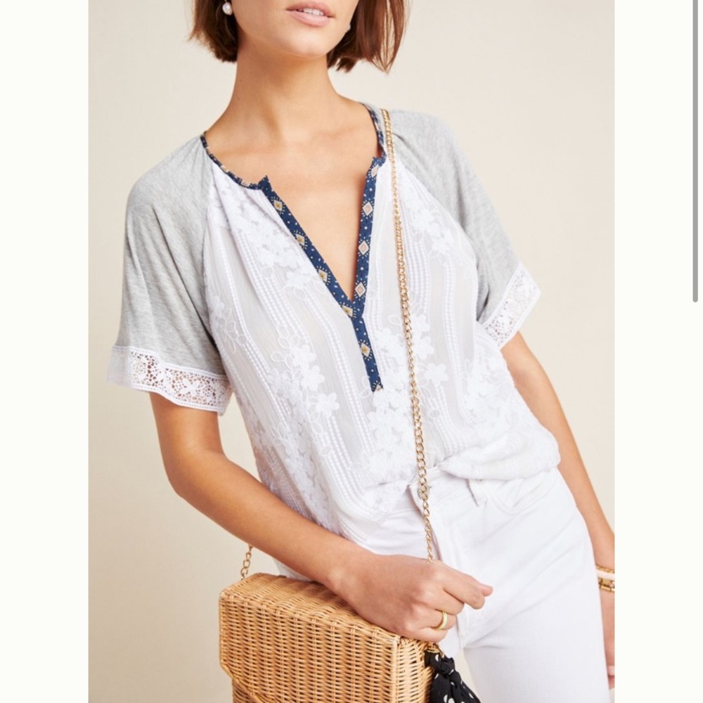 ANTHROPOLOGIE Dulcinea Embroidered Blouse